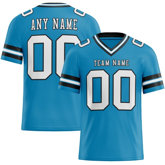 Custom Panther Blue White-Black Mesh Authentic Football Jersey Custom Panther Blue White-Black Mesh Authentic Football Jersey