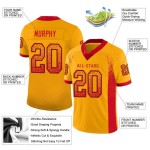 Custom Gold Scarlet-Black Mesh Drift Fashion Football Jersey Custom Gold Scarlet-Black Mesh Drift Fashion Football Jersey