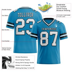 Custom Panther Blue White-Black Mesh Authentic Football Jersey Custom Panther Blue White-Black Mesh Authentic Football Jersey