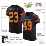 Custom Black Old Gold-Red Mesh Authentic Football Jersey Custom Black Old Gold-Red Mesh Authentic Football Jersey