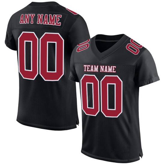 Custom Black Cardinal-White Mesh Authentic Football Jersey Custom Black Cardinal-White Mesh Authentic Football Jersey